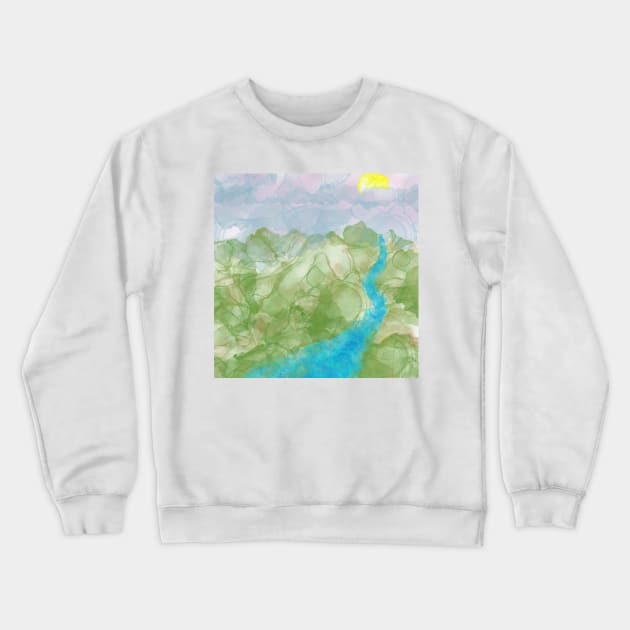 Mountain Stream Crewneck Sweatshirt by ngiammarco